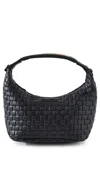 Mz Wallace Mini Woven Hobo Bag Black In Black