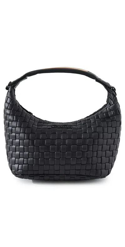 Mz Wallace Mini Woven Hobo Bag Black