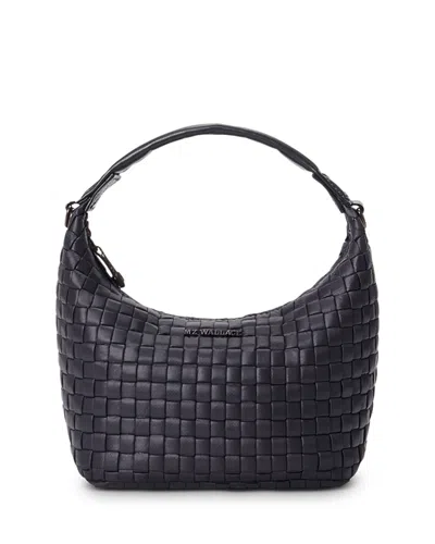 Mz Wallace Mini Woven Top Handle Hobo Bag In Black