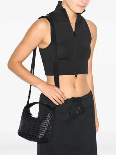 Mz Wallace Mini Woven Hobo Tote Bag In Black