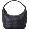 Mz Wallace Mini Woven Top Handle Hobo Bag In Black