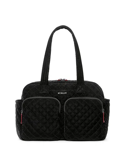 Mz Wallace Nik Ii Velvet Weekender In Black