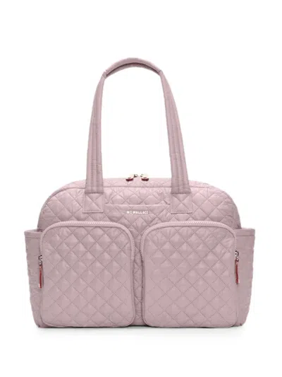 Mz Wallace Nik Quilted Duffel Bag In Pink