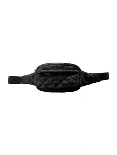 Pre-owned Mz Wallace Nylon Belt Bag In Black