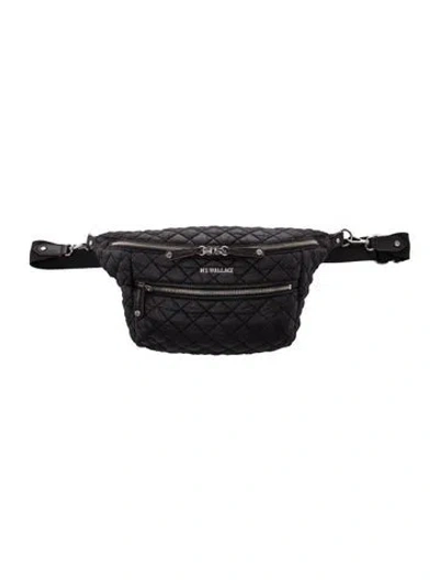 Pre-owned Mz Wallace Nylon Belt Bag In Black