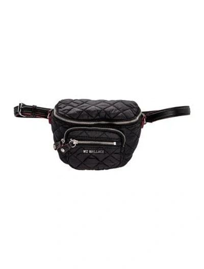 Pre-owned Mz Wallace Nylon Belt Bag In Black