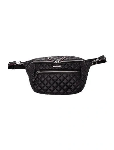 Pre-owned Mz Wallace Nylon Belt Bag In Black