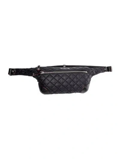 Pre-owned Mz Wallace Nylon Belt Bag In Black