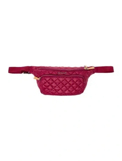Pre-owned Mz Wallace Nylon Belt Bag In Burgundy