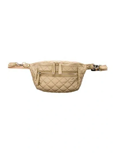 Pre-owned Mz Wallace Nylon Belt Bag In Gold
