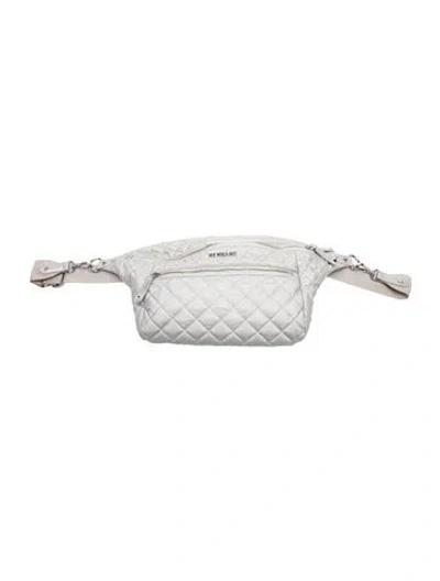 Pre-owned Mz Wallace Nylon Belt Bag In Metallic/silver
