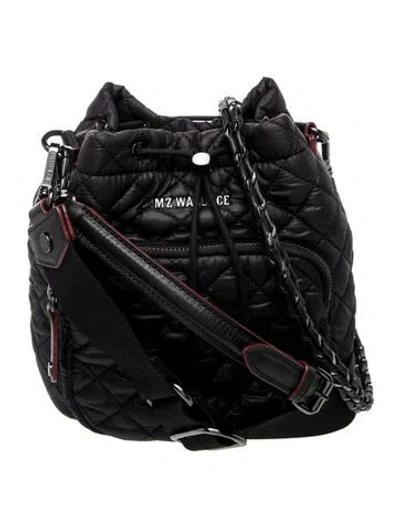 Pre-owned Mz Wallace Nylon Bucket Bag In Black