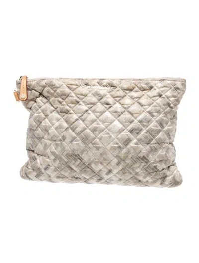 Pre-owned Mz Wallace Nylon Clutch In Brown