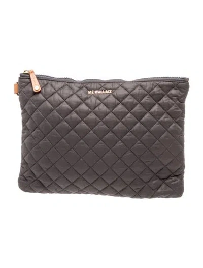 Pre-owned Mz Wallace Nylon Clutch In Grey