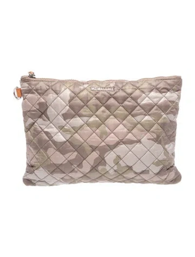 Pre-owned Mz Wallace Nylon Clutch In Neutral