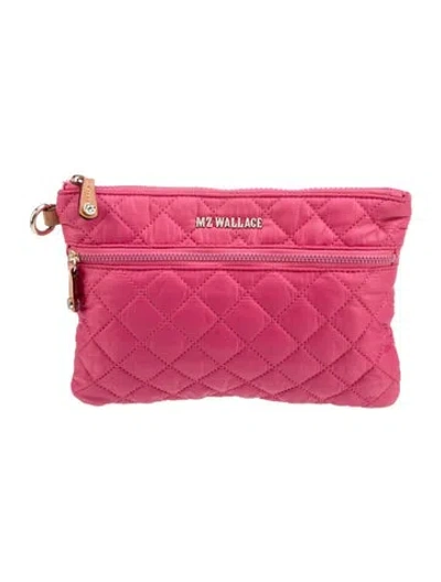 Pre-owned Mz Wallace Nylon Clutch In Pink