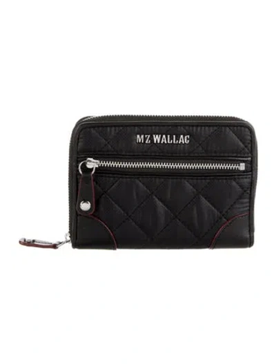 Pre-owned Mz Wallace Nylon Continental Wallet In Black