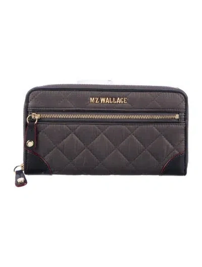 Pre-owned Mz Wallace Nylon Continental Wallet In Gray