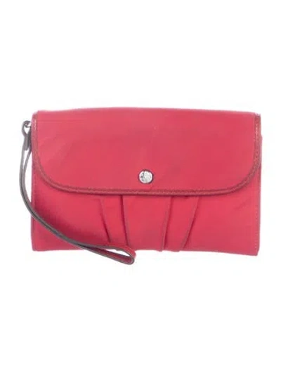 Pre-owned Mz Wallace Nylon Continental Wallet In Red