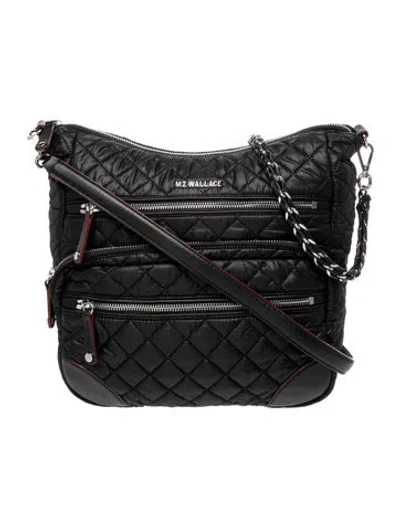 Pre-owned Mz Wallace Nylon Crossbody Bag In Black