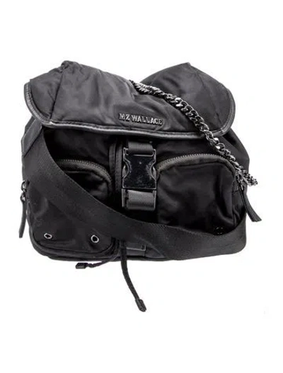 Pre-owned Mz Wallace Nylon Crossbody Bag In Black