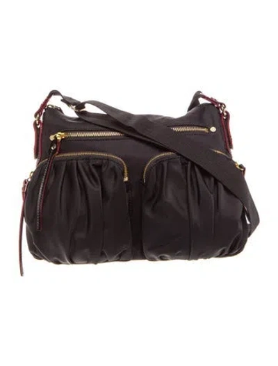 Pre-owned Mz Wallace Nylon Crossbody Bag In Black