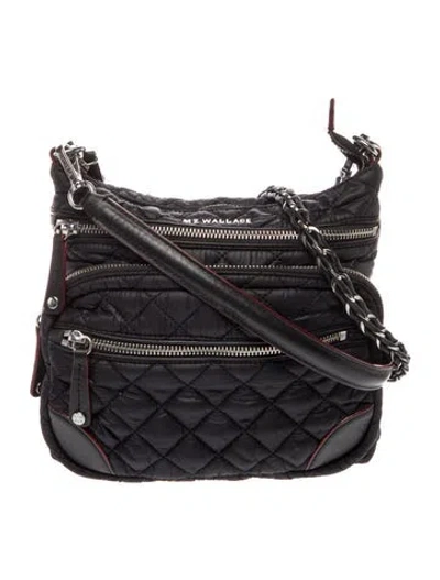 Pre-owned Mz Wallace Nylon Crossbody Bag In Black