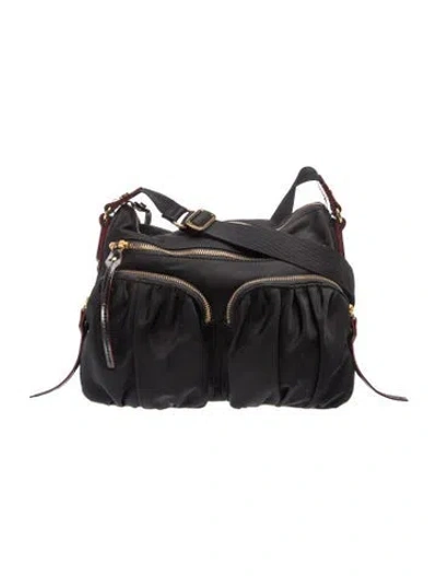 Pre-owned Mz Wallace Nylon Crossbody Bag In Black