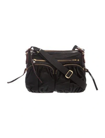 Pre-owned Mz Wallace Nylon Crossbody Bag In Black