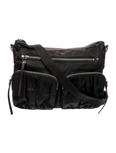 Pre-owned Mz Wallace Nylon Crossbody Bag In Black