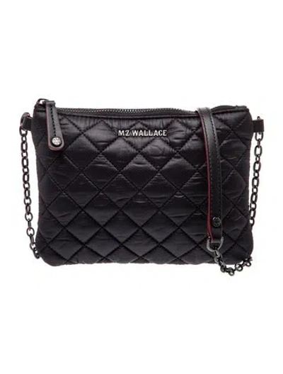 Pre-owned Mz Wallace Nylon Crossbody Bag In Black