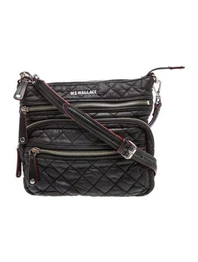 Pre-owned Mz Wallace Nylon Crossbody Bag In Black