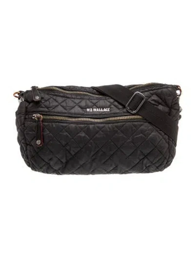 Pre-owned Mz Wallace Nylon Crossbody Bag In Black