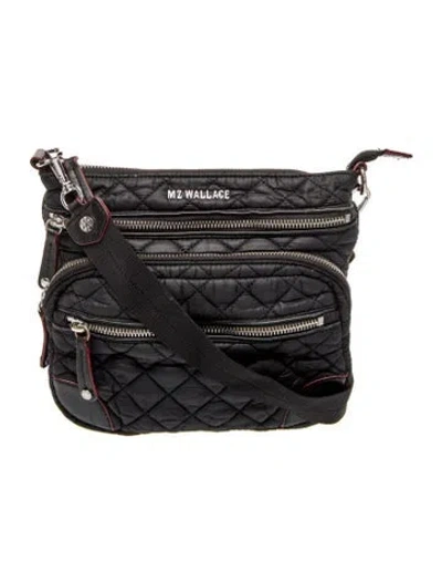 Pre-owned Mz Wallace Nylon Crossbody Bag In Black