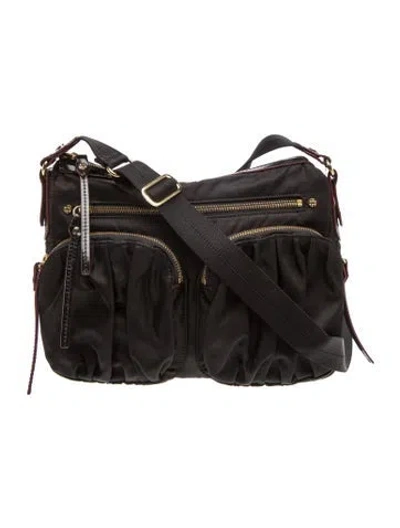 Pre-owned Mz Wallace Nylon Crossbody Bag In Black