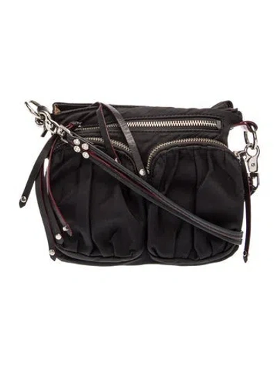 Pre-owned Mz Wallace Nylon Crossbody Bag In Black