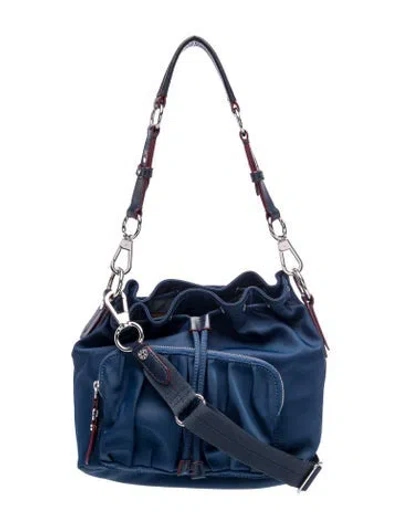 Pre-owned Mz Wallace Nylon Crossbody Bag In Blue/metallic
