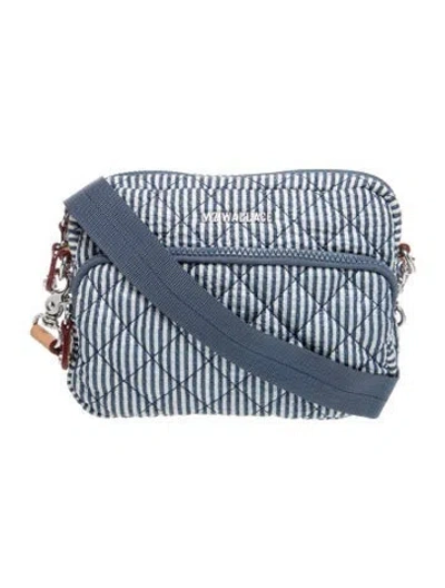 Pre-owned Mz Wallace Nylon Crossbody Bag In Blue/white