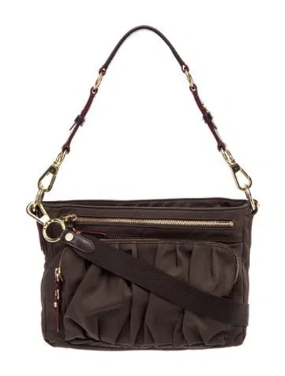 Pre-owned Mz Wallace Nylon Crossbody Bag In Brown