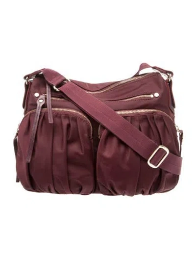 Pre-owned Mz Wallace Nylon Crossbody Bag In Burgundy