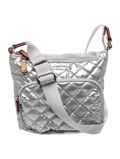 Pre-owned Mz Wallace Nylon Crossbody Bag In Silver