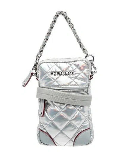 Pre-owned Mz Wallace Nylon Crossbody Bag In Silver
