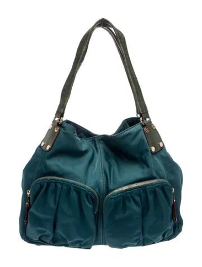 Pre-owned Mz Wallace Nylon Hobo In Green