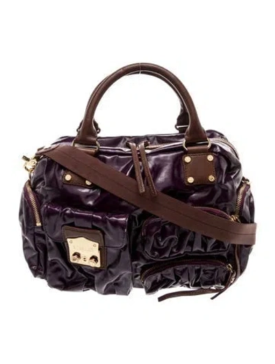 Pre-owned Mz Wallace Nylon Hobo In Purple