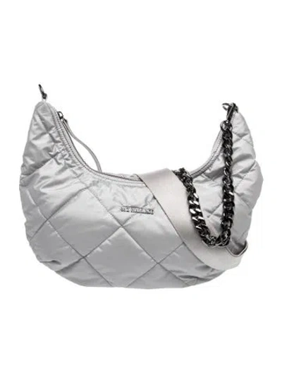 Pre-owned Mz Wallace Nylon Hobo In Silver