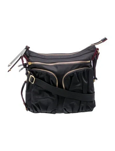 Pre-owned Mz Wallace Nylon Messenger Bag In Black