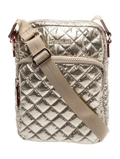 Pre-owned Mz Wallace Nylon Messenger Bag In Gold