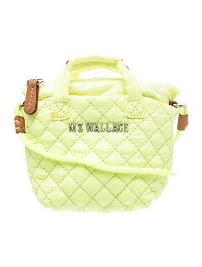 Pre-owned Mz Wallace Nylon Messenger Bag W/ Tags In Green/yellow