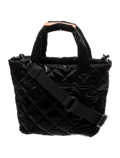 Pre-owned Mz Wallace Nylon Metro Deluxe Quilted Petite In Black