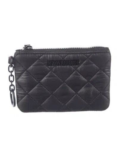 Pre-owned Mz Wallace Nylon Plaid Print Wallet In Black